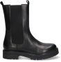 Braqeez 423557-589 Meisjes Chelsea Boots Zwart Leer Elastiek Met Rits - Thumbnail 2