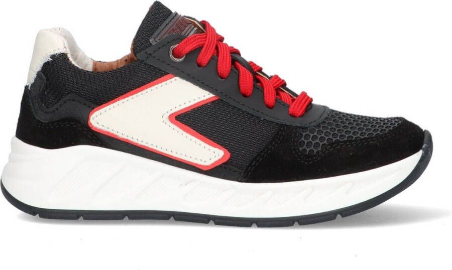 Braqeez Felipze Fez suède sneakers zwart rood Jongens Suede Meerkleurig 29