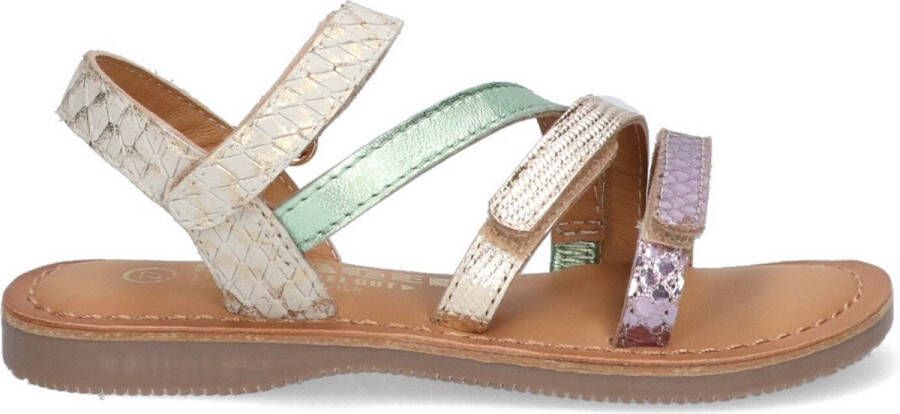 Braqeez Cassy Call leren sandalen mintgroen Meisjes Leer Meerkleurig 27