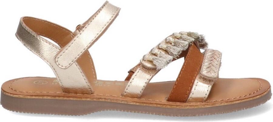 Braqeez Sophie Sun leren sandalen champagne Wit Meisjes Leer Meerkleurig 37
