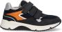 Braqeez 424269-129 Jongens Lage Sneakers Blauw Grijs Oranje Nubuck Suède Klittenband - Thumbnail 2