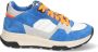 Braqeez 424452-129 Jongens Lage Sneakers Blauw Geel Grijs Nubuck Veters - Thumbnail 2