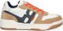 Braqeez 424471-406 Jongens Lage Sneakers Beige Wit Blauw Nubuck Veters - Thumbnail 1