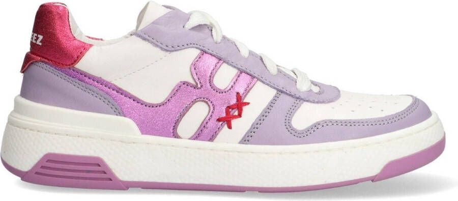 Braqeez leren sneakers wit lila Paars Meisjes Leer Meerkleurig 31 - Foto 2