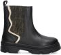 Braqeez 424661-589 Meisjes Chelsea Boots Zwart Leer Elastiek Met Rits - Thumbnail 2