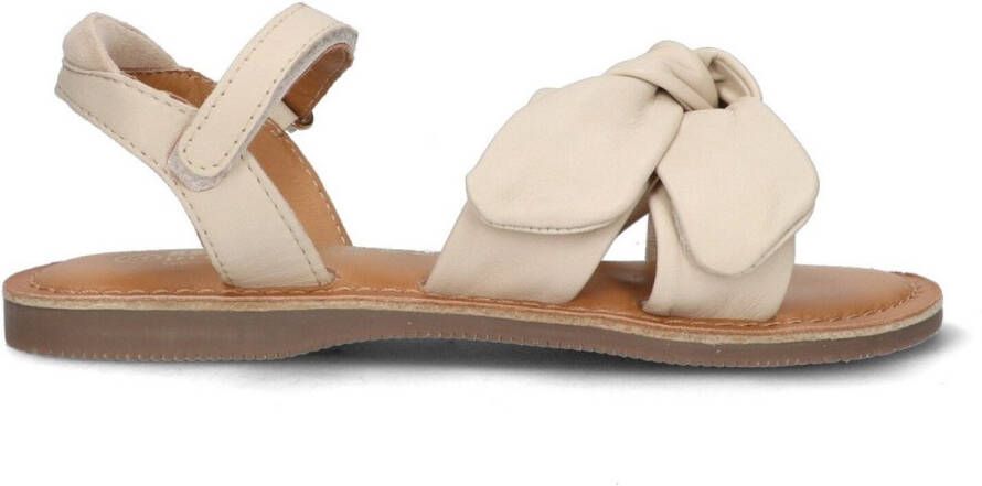 Braqeez 425017-501 Meisjes Platte Sandalen Offwhite Leer Gesp
