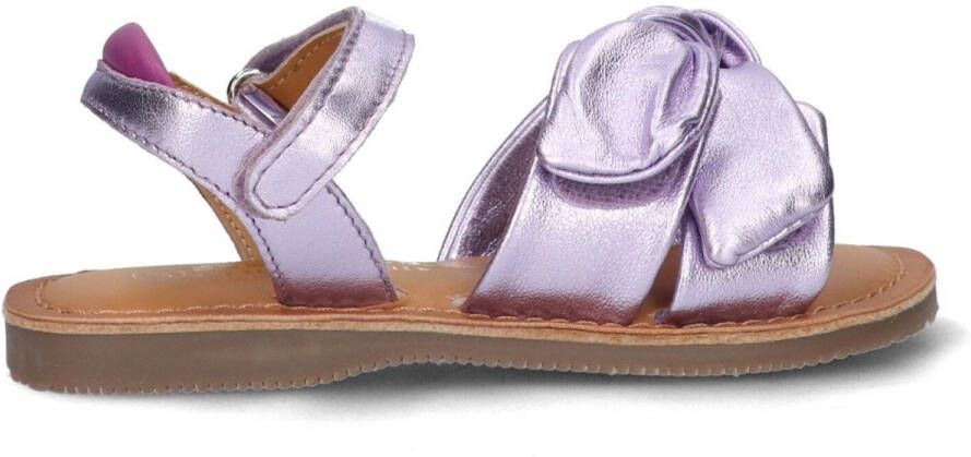Braqeez 425017-571 Meisjes Platte Sandalen Paars Leer Gesp