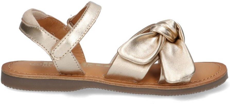 Braqeez 425017-594 Meisjes Platte Sandalen Goud Leer Gesp