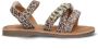 Braqeez 425018-506 Meisjes Platte Sandalen Beige Leer Klittenband - Thumbnail 2