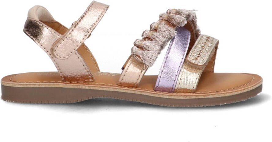 Braqeez 425018-598 Meisjes Platte Sandalen Multicolor Leer Klittenband
