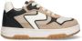 Braqeez 425249-408 Jongens Lage Sneakers Beige Wit Zwart Nubuck Veters - Thumbnail 2