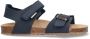 Braqeez 425450-720 Jongens Platte Sandalen Blauw Leer Klittenband - Thumbnail 2