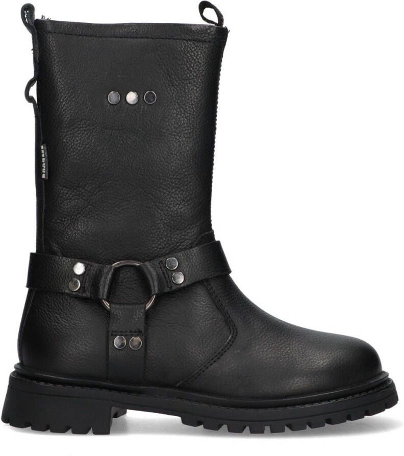Braqeez 425550-589 Meisjes Chelsea Boots Zwart Leer Ritssluiting