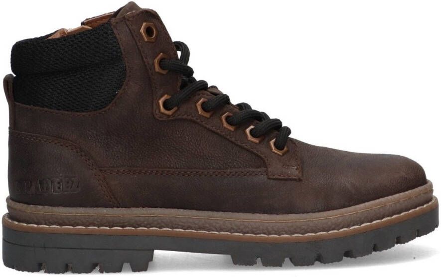 Braqeez 425920-517 Jongens Veterboots Bruin Leer Veters
