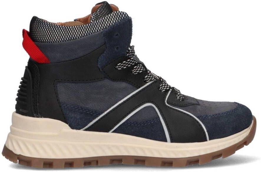 Braqeez 425930-420 Jongens Hoge Sneakers Blauw Leer Veters