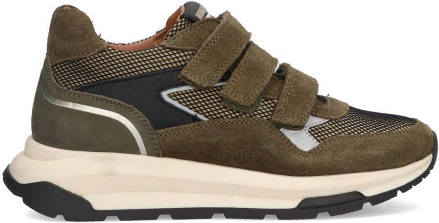 Braqeez 425972-420 Jongens Lage Sneakers Blauw Leer Klittenband