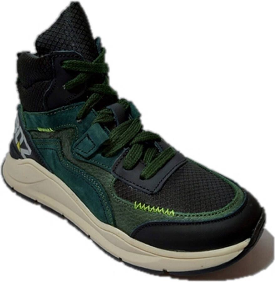 Braqeez Ravi Rio Hoge sneakers Leren Sneaker Groen - Foto 2