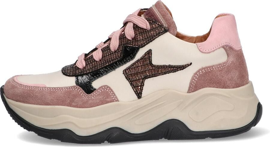 Braqeez 422760-471 Meisjes Lage Sneakers Roze Beige Leer Veters - Foto 7