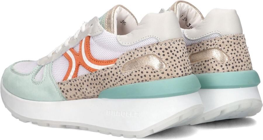 Braqeez 423272-159 Meisjes Lage Sneakers Groen Wit Oranje Print Nubuck Veters - Foto 7