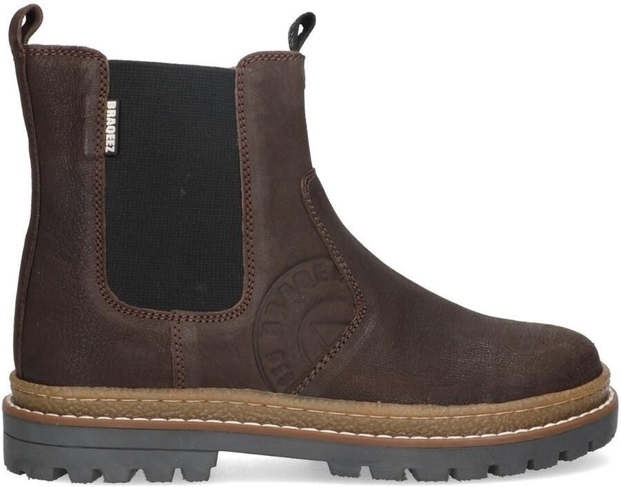 Braqeez 425922-117 Jongens Chelsea Boots Bruin Leer Ritssluiting - Foto 2