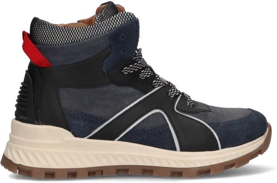Braqeez 425930-420 Jongens Hoge Sneakers Blauw Leer Veters