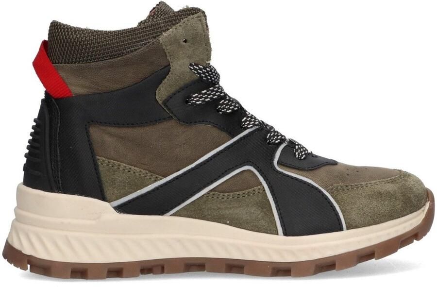 Braqeez 425930-469 Jongens Hoge Sneakers Groen Leer Veters