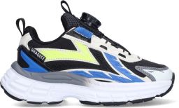 Braqeez 426004-723 Jongens Lage Sneakers Blauw Leer Veters