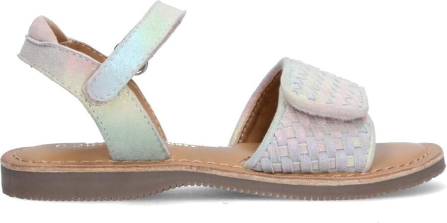 Braqeez 426110-998 Meisjes Platte Sandalen Multicolor Imitatieleer Klittenband