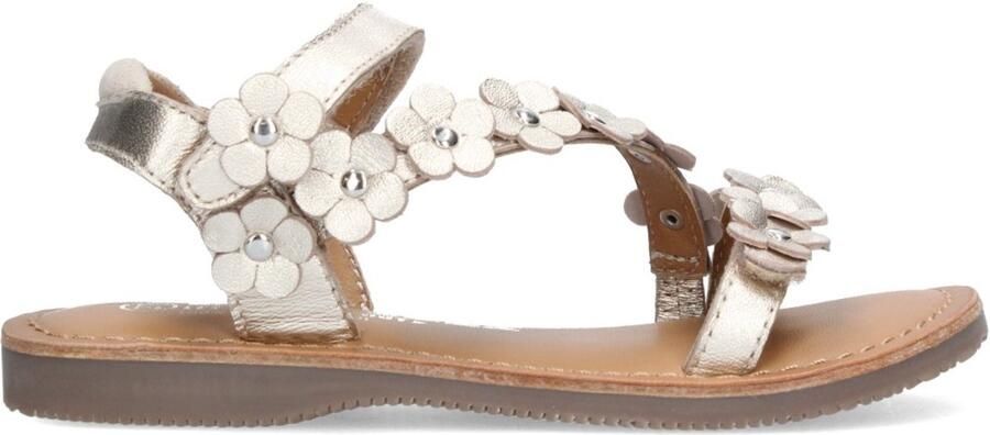 Braqeez 426112-995 Meisjes Platte Sandalen Goud Imitatieleer Klittenband