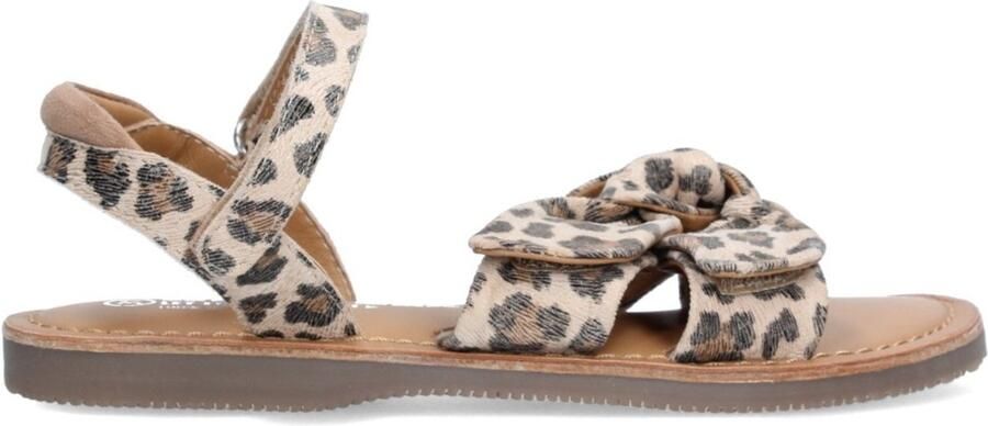 Braqeez 426117-906 Meisjes Platte Sandalen Beige Imitatieleer Klittenband