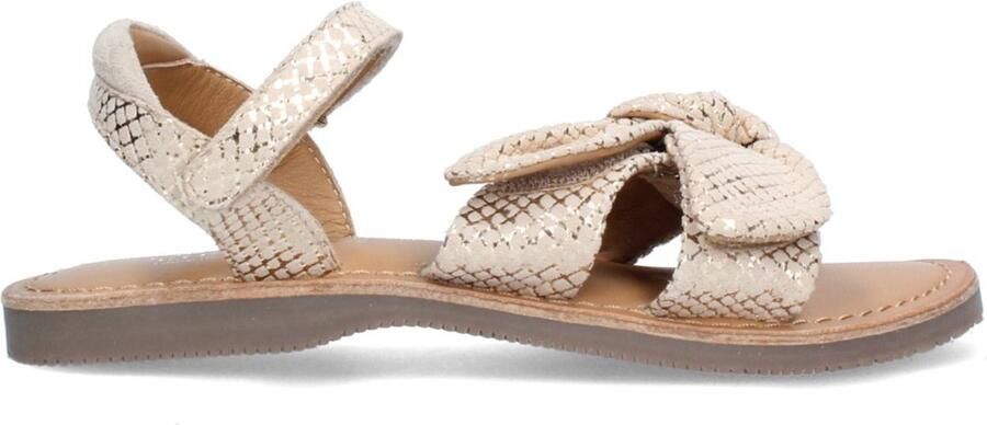 Braqeez 426117-995 Meisjes Platte Sandalen Goud Imitatieleer Klittenband