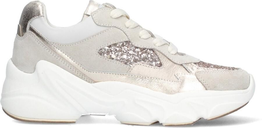 Braqeez 426160-403 Meisjes Lage Sneakers Beige Leer Veters