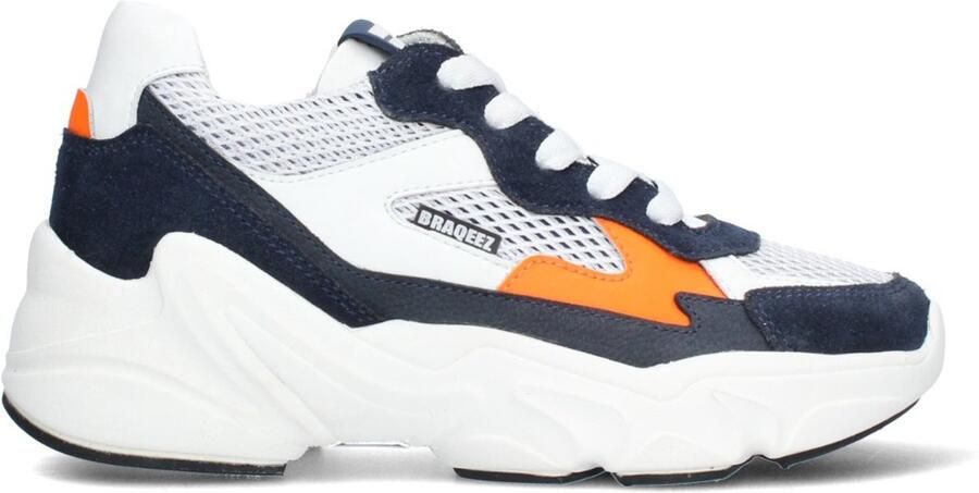 Braqeez 426160-420 Jongens Lage Sneakers Blauw Nubuck Veters