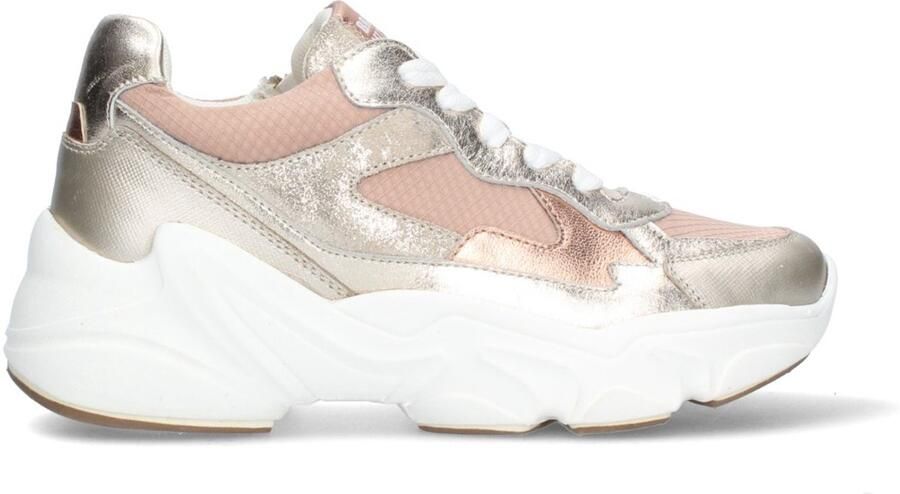 Braqeez 426160-908 Meisjes Lage Sneakers Roze Leer Veters