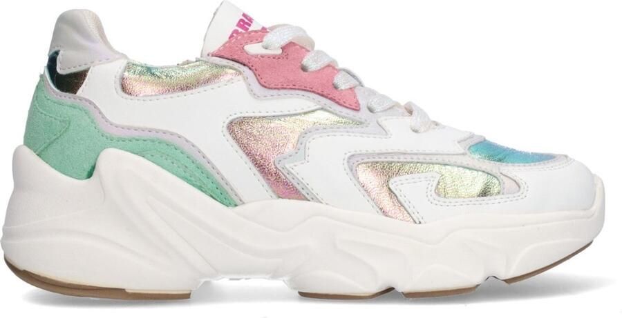 Braqeez 426161-500 Meisjes Lage Sneakers Blauw Leer Veters