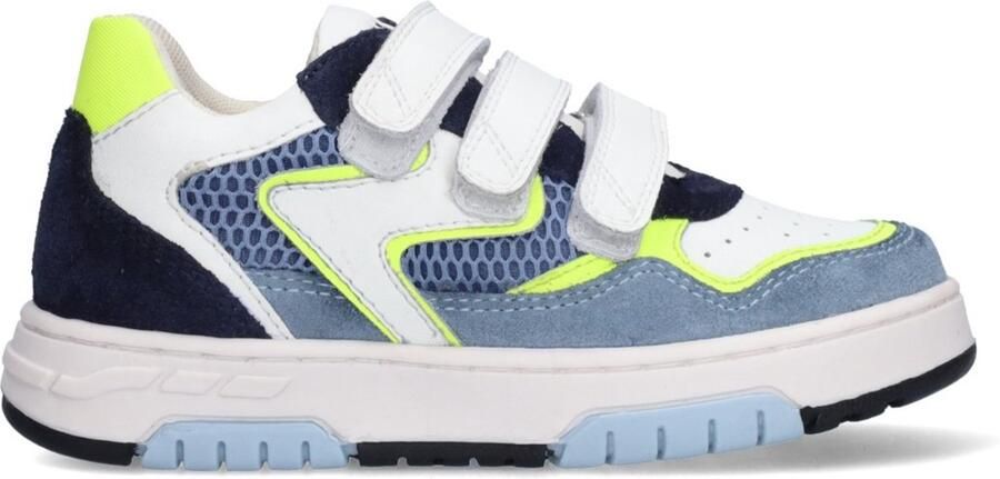 Braqeez 426175-421 Jongens Lage Sneakers Blauw Leer Klittenband