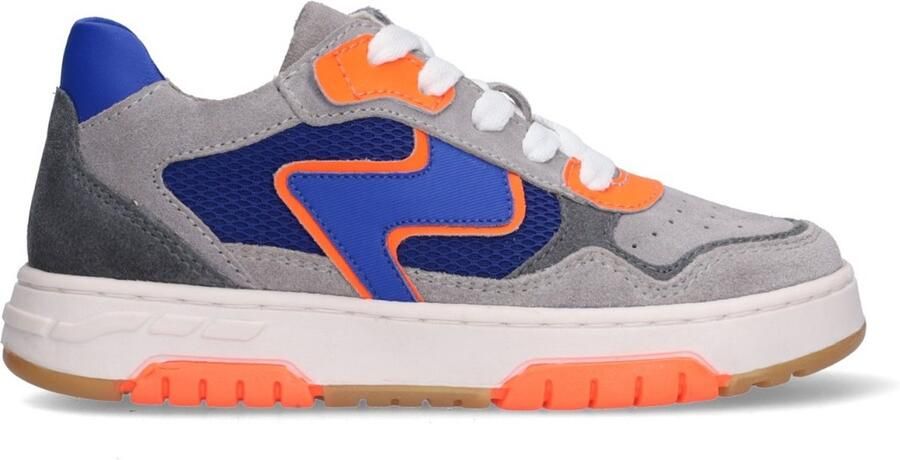 Braqeez 426176-481 Jongens Lage Sneakers Blauw Leer Veters