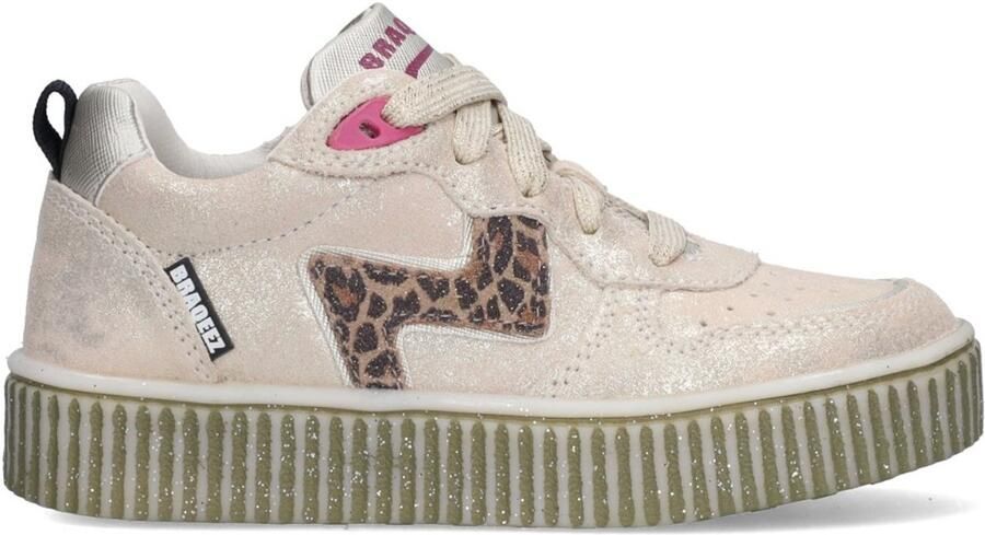 Braqeez 426231-494 Meisjes Lage Sneakers Roze Imitatieleer Veters
