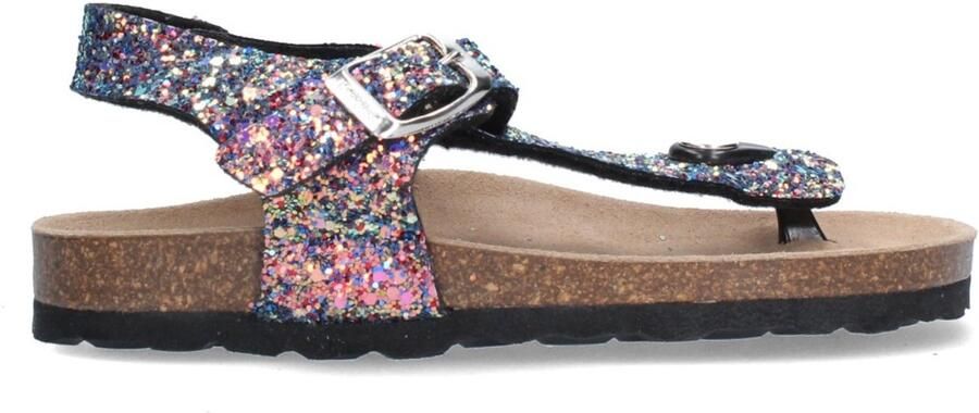 Braqeez 426413-798 Meisjes Platte Sandalen Multicolor Leer Klittenband