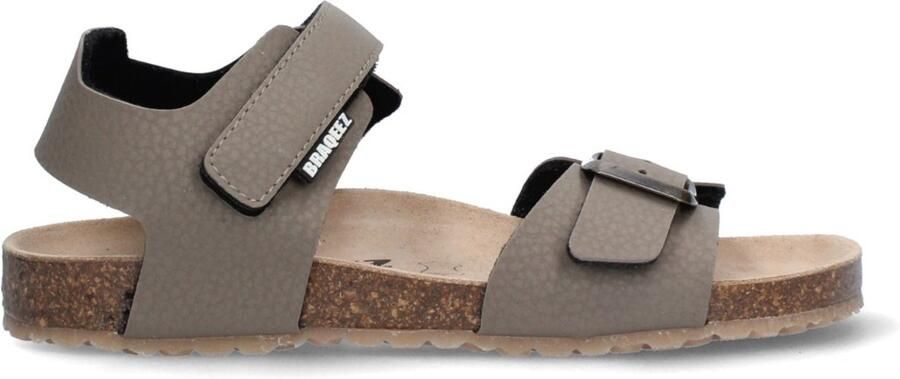 Braqeez 426415-708 Jongens Platte Sandalen Bruin Leer Klittenband