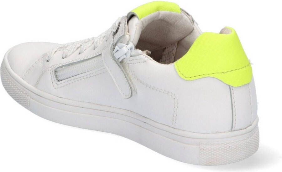 Braqeez Leigh Louwies Meisjes Veterschoenen Wit Leer Ritssluiting - Foto 4