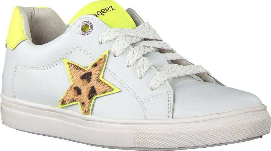 Braqeez Leigh Louwies Meisjes Veterschoenen Wit Leer Ritssluiting - Foto 6