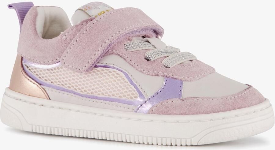 Braqeez leren meisjes sneakers roze paars