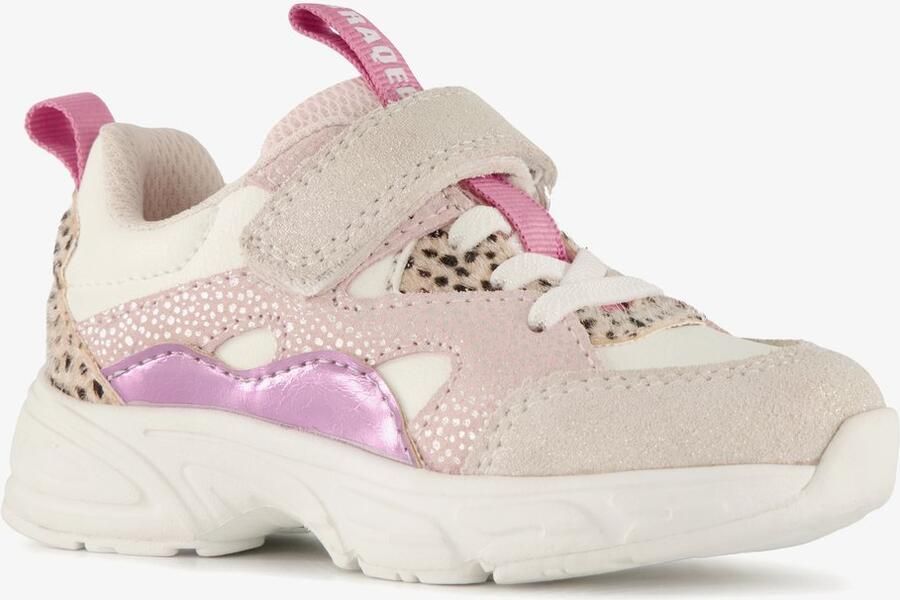 Braqeez leren meisjes sneakers roze Uitneembare zool