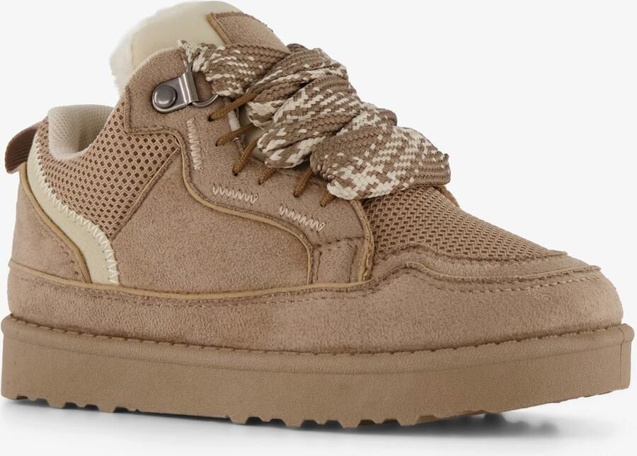 Braqeez meisjes sneakers beige Uitneembare zool