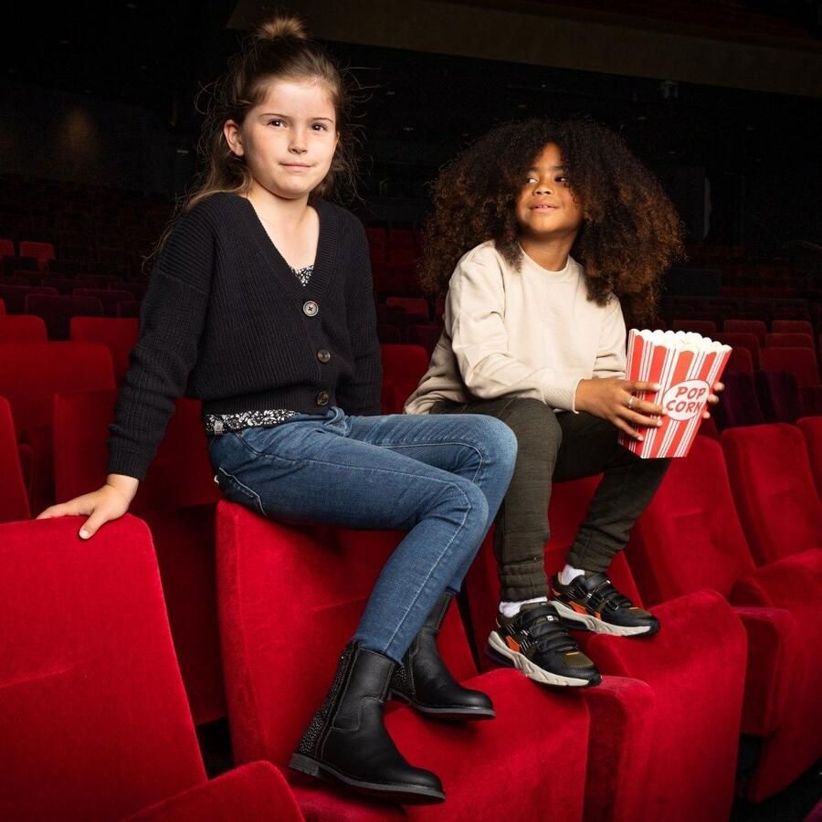 Braqeez Naomi Nova leren laarzen donkerblauw Meisjes Leer Panterprint 27 - Foto 3