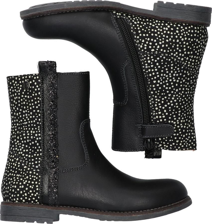 Braqeez Naomi Nova leren laarzen donkerblauw Meisjes Leer Panterprint 27 - Foto 5