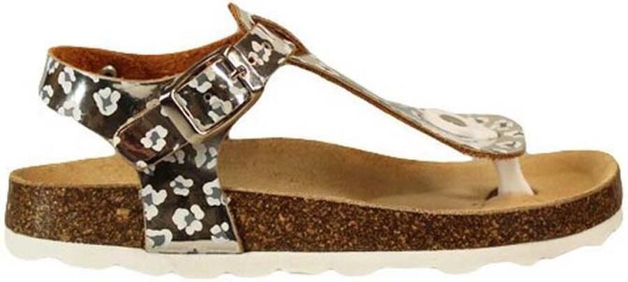 Braqeez Sammy Spain Meisjes Sandalen Zilver Sandalen Leer Gesp Kinderschoenen