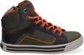 Braqeez Dylan Day Hoge Sneakers Groen Oranje Leer Veters - Groen