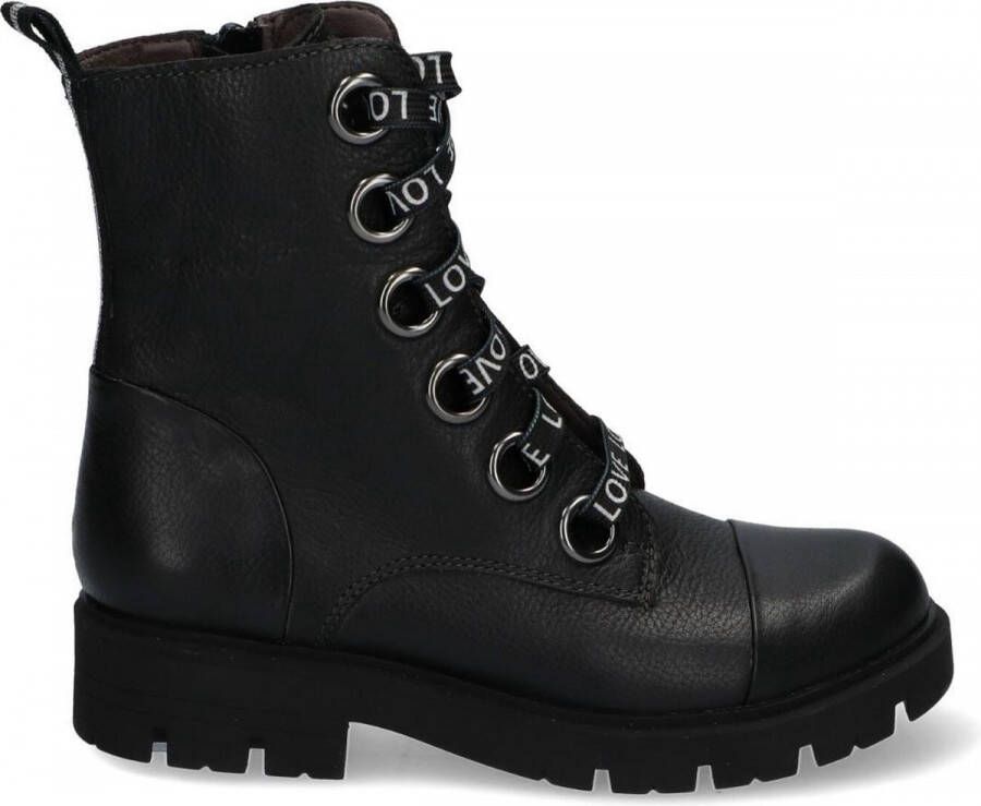 Braqeez Gwen Gabri Meisjes Biker Boots Zwart Leer Ritssluiting - Foto 2